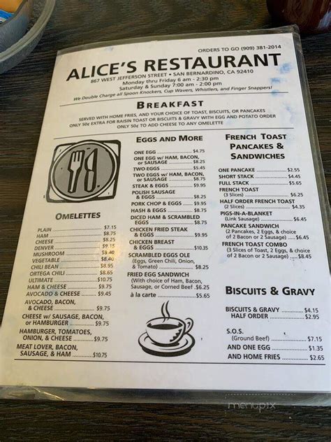 alice's restaurant san bernardino ca